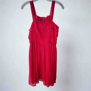 Burlapp Anthropologie Red Ruffle Party Dress